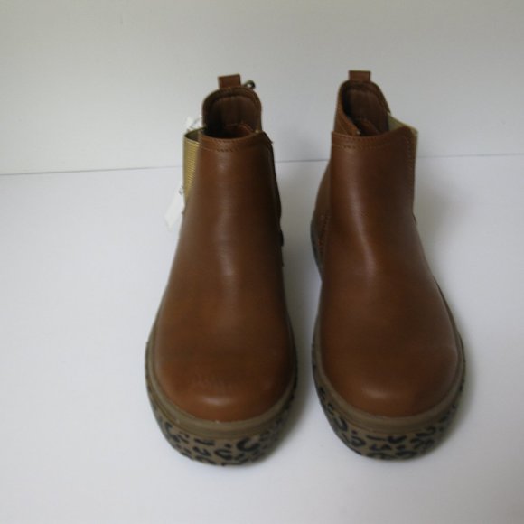 Lands End Girls Zip Sneaker Boots Brown 